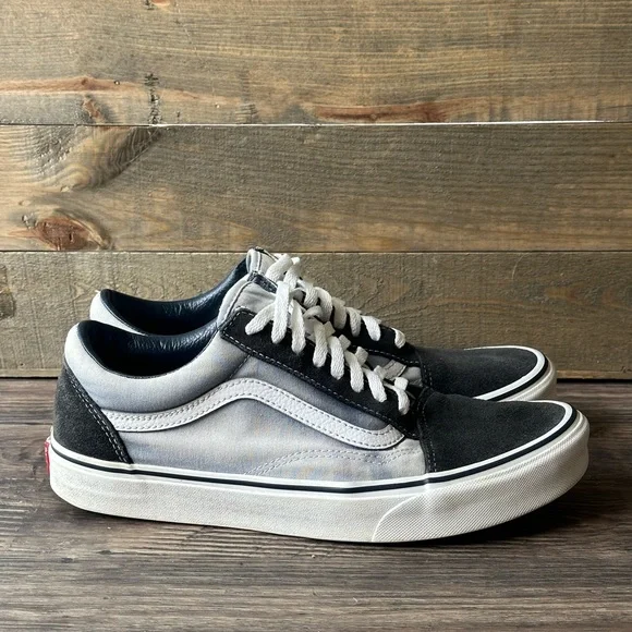 Vans Off The Wall Old Skool Black Blue Low Skate Shoes Size Men’s 10 - Picture 2 of 7